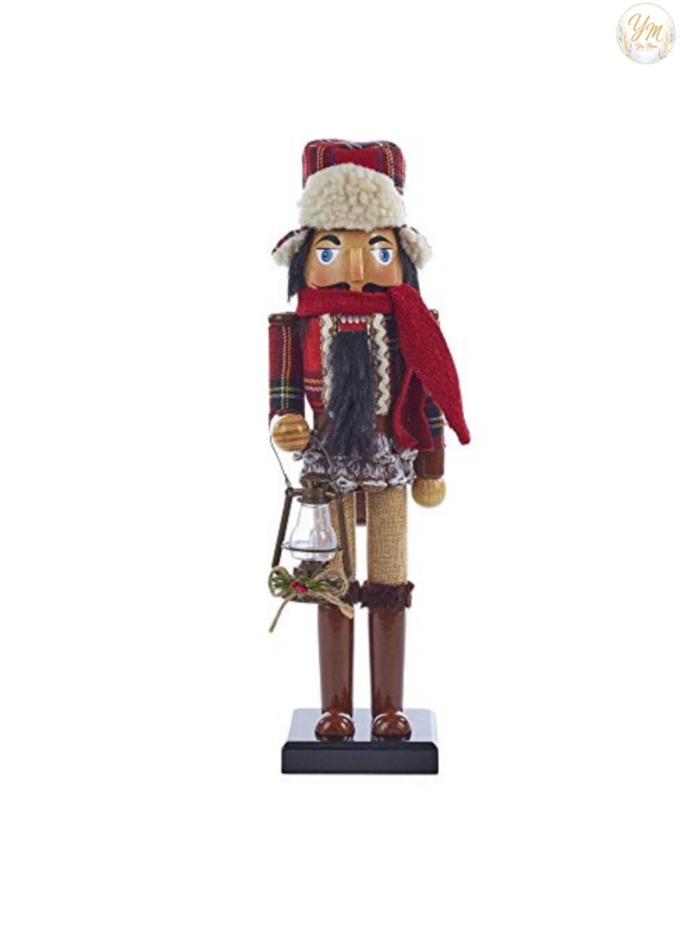 15" Wooden Woodsman Nutcracker Plaid Christmas Decor Holiday